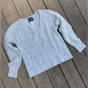 Cozy Soft Light Gray Scoop Neck A&F Sweater